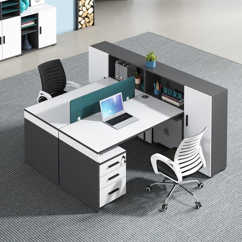 公司职员办公桌椅组合简约现代双/4人财务桌办公屏风员工家具