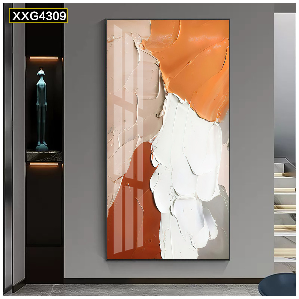 玄关入户正对门肌理挂画客厅抽象油画几何装饰画床头餐厅卧室走廊