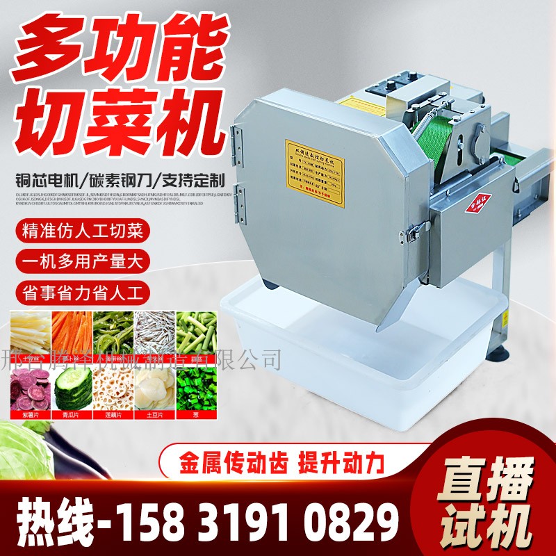 全自动多功能食堂切菜机商用韭菜葱花切段机辣椒切片切丝机