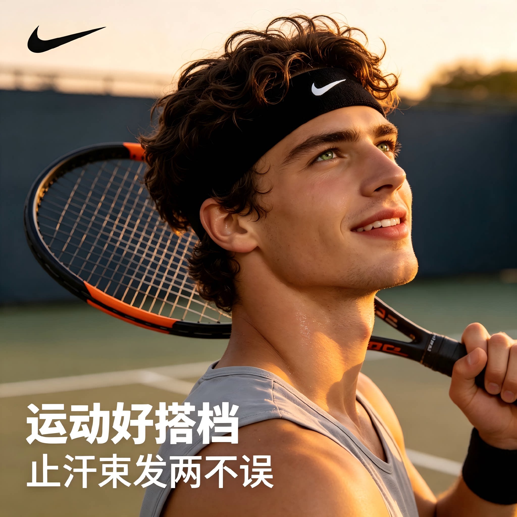 Nike/耐克运动发带男女吸汗网球跑步健身头巾导汗带束发止汗头带