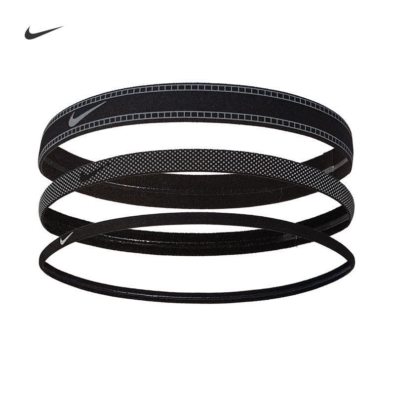 Nike运动头带男女通用黑色健身发带透气吸汗三条装束发带导汗带