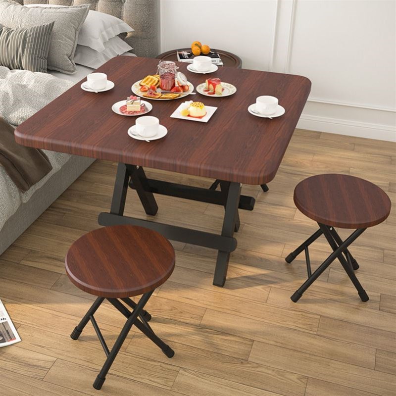 可折叠桌简易小户型吃饭正方形饭桌家用餐桌租房便携式摆摊方桌子