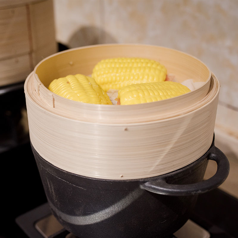 肥龙加高加深柳杉黄家蒸笼笼屉家用小笼包竹制竹蒸笼 包子蒸锅
