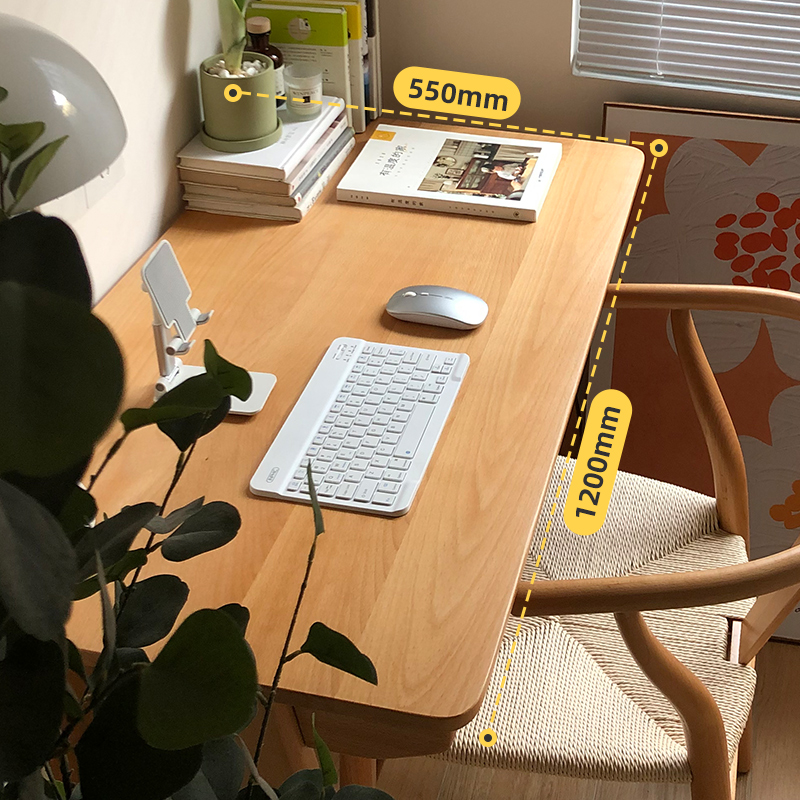 实木书桌电脑桌学习桌客厅卧室小户型写字桌榉木1米写字台简约