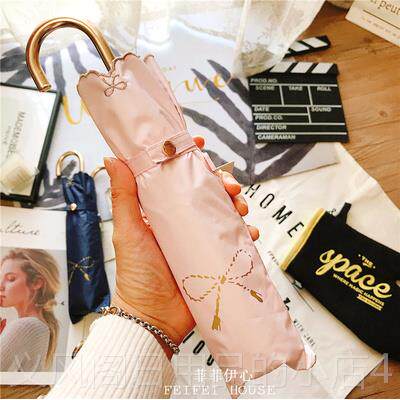 正品雏菊超轻阳遮伞刺晴绣防紫外女弯钩太阳伞线三折叠雨伞两用防