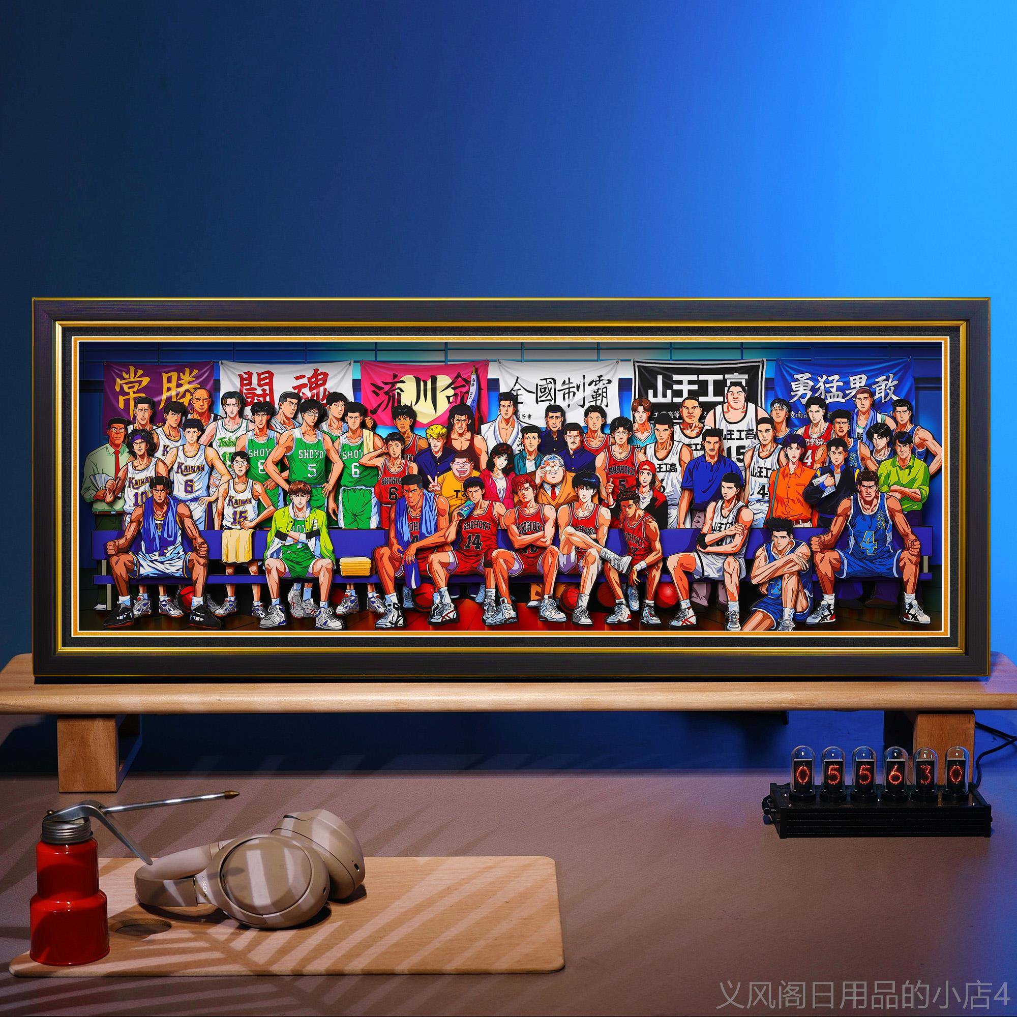 正品原创灌结束章全家超大人纸篮艺福术立体画装饰挂画浮动人物