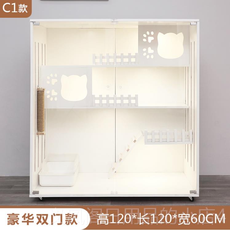 正品实木猫房笼子猫超大别双层笼猫舍猫屋家用猫窝墅猫别墅室内猫