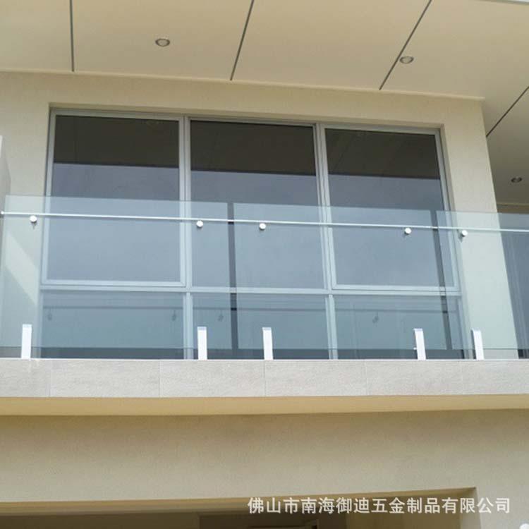 双扶手挂钢化玻璃楼梯栏杆个性生产安装立柱扶手玻璃栏杆图片