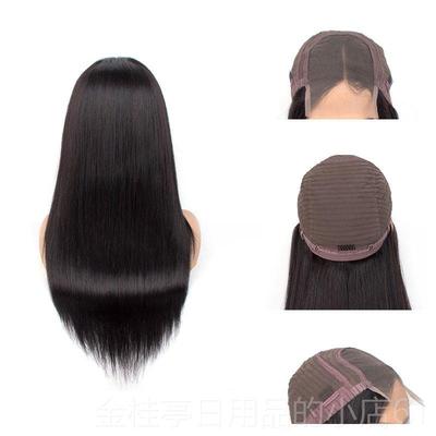 高档许昌发头套定制前真人发丝头套女全士U型蕾丝假发长直发假可