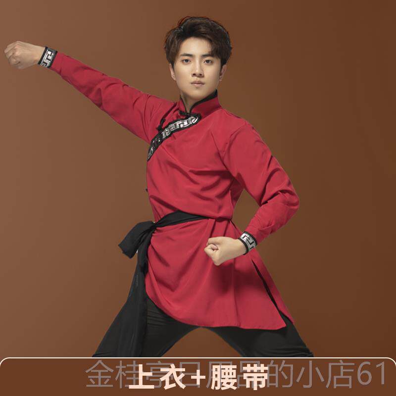 高档蒙人古考少骑马舞服装成男舞台演出服数民族艺练功服摔跤舞服图片