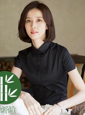 高档灰色衫衬女短袖职业工装2装025夏季新款上工作服正工装班修身