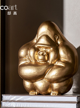 邸高家居办公室书房书柜猩猩装饰摆件开放格壁龛软装饰品设计陈列