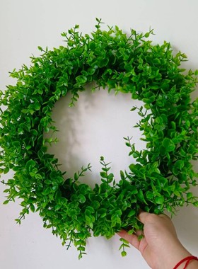 花环装饰壁挂墙壁挂件墙上客厅房间墙饰室内创意绿色植物塑料壁饰