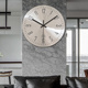 饰创意静音钟表 家居装 简约数字银色挂钟工业风客厅时钟时尚 个性