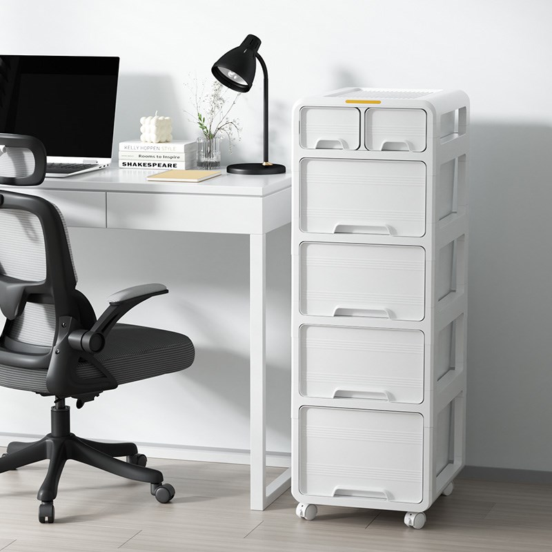 抽屉式收纳柜办公室A4文件储物柜家用桌下多层可移动免安装置物柜