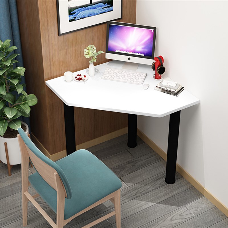 家用小户型迷你办公电脑桌拐角弧形简约现代三角形墙角转角写字台