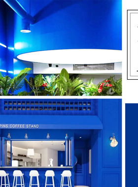 乳胶漆克莱因蓝墙漆室内家用墙面漆复古宝蓝色油漆涂料装修背景墙