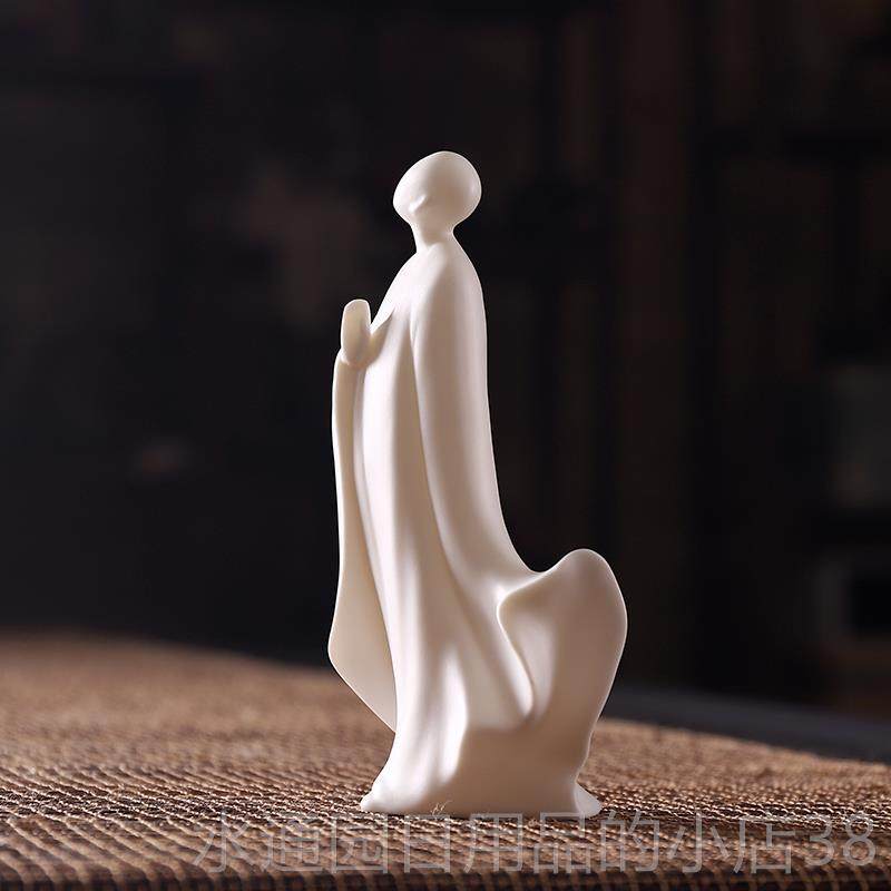 正品汉鸿创意茶宠艺摆件陶瓷禅意摆件客配茶厅道零装饰新中式人物