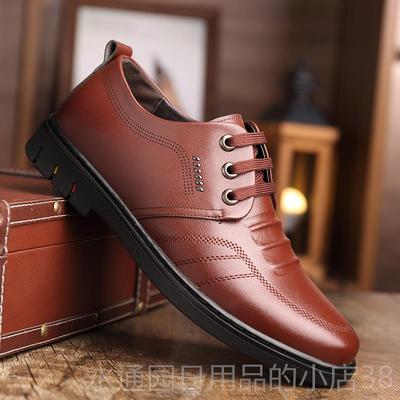 正品色休闲皮鞋男款季真皮男士底商务正装软黑百春搭牛皮韩版透气