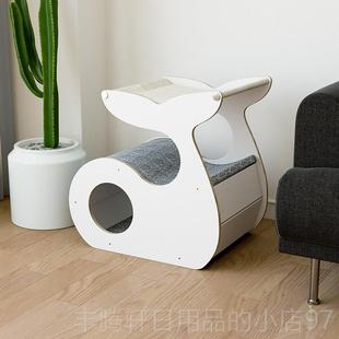 正品猫喵林苑多猫家庭猫窝夏冬实双木帐篷四季通用吊层床半封闭式