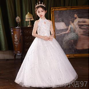 正品童晚礼服轻女奢小众端黑色公高主持裙儿童走秀主人钢琴演奏演