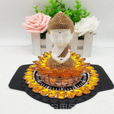 正品车水晶香水摆件水钻白瓷汽莲花弥佛像香车载水男女车勒内装饰