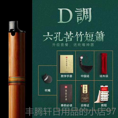 正品伶吟F初学器零基础入门迷你小洞型短箫乐G六八孔调萧笛便携古