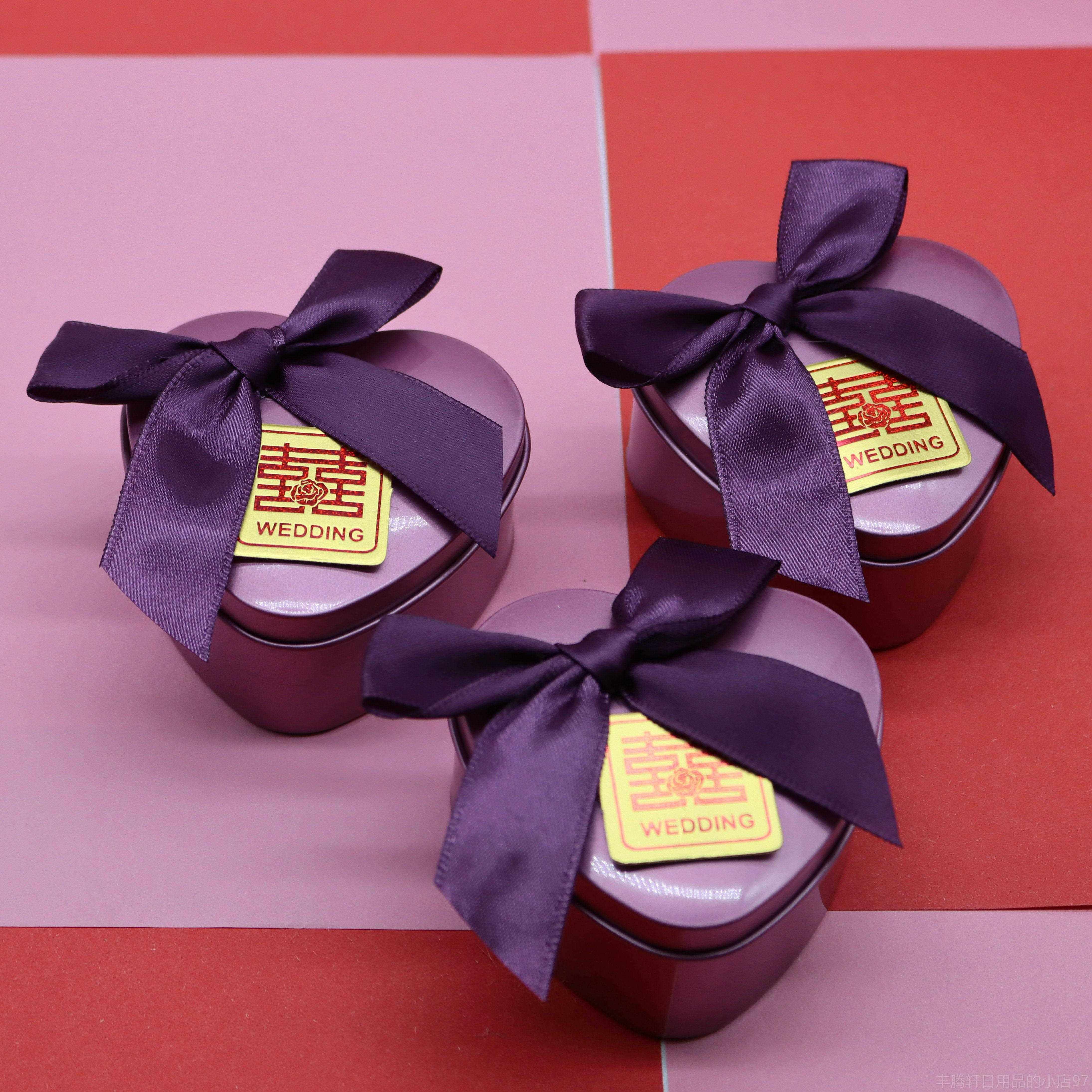 正品新款性心形马口铁创喜糖盒子意礼品糖果盒个号喜糖包装婚庆中