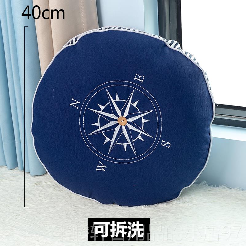 正品地中海刺绣抱枕南针船锚指枕靠儿童样板创意沙发飘窗圆形靠房