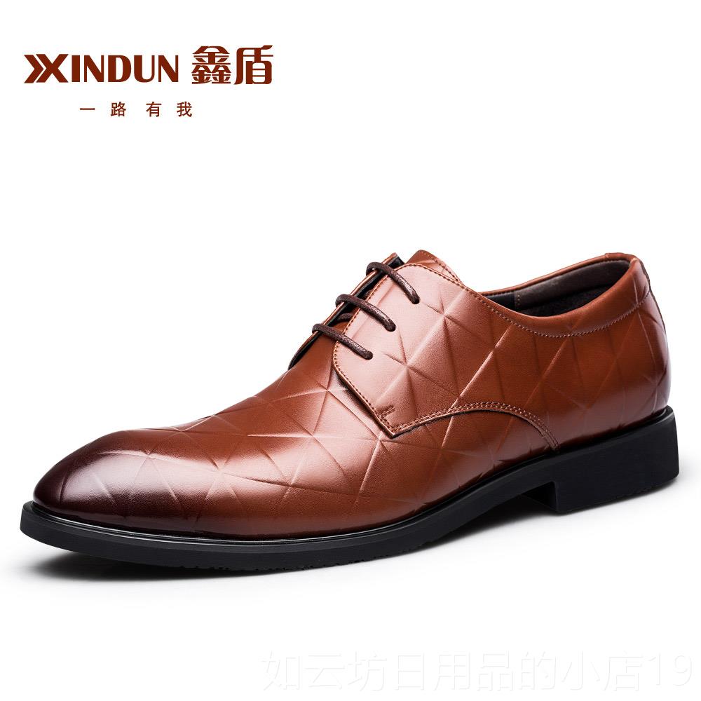 正品皮鞋男夏季新子款韩版英伦休闲务男鞋正装男士上班真黑皮色商