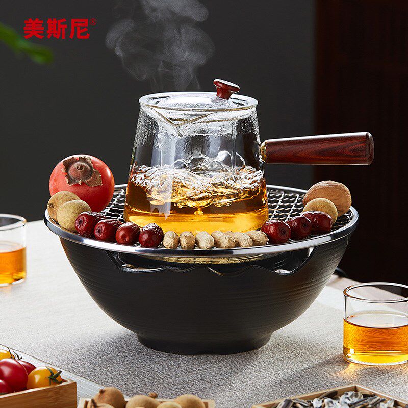 美斯尼玻璃煮茶壶围炉电陶炉烧水家用茶炉煮茶器功夫茶具套装新款