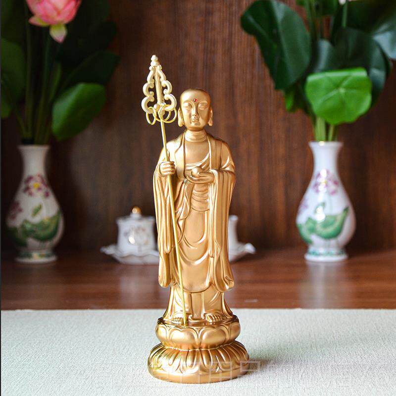 高档精佛品树脂站藏佛像铜地藏王菩仿萨随身佛小像摆件厂家地结缘