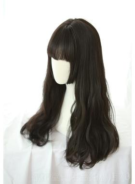 高档bri系htle发gle日时尚假 短鬓角公主切修脸姬发长卷发假发女