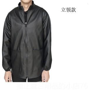 防油防作水服罩衣皮衣工宰洗车修车屠养殖水产防护 PU男士 高档 包邮