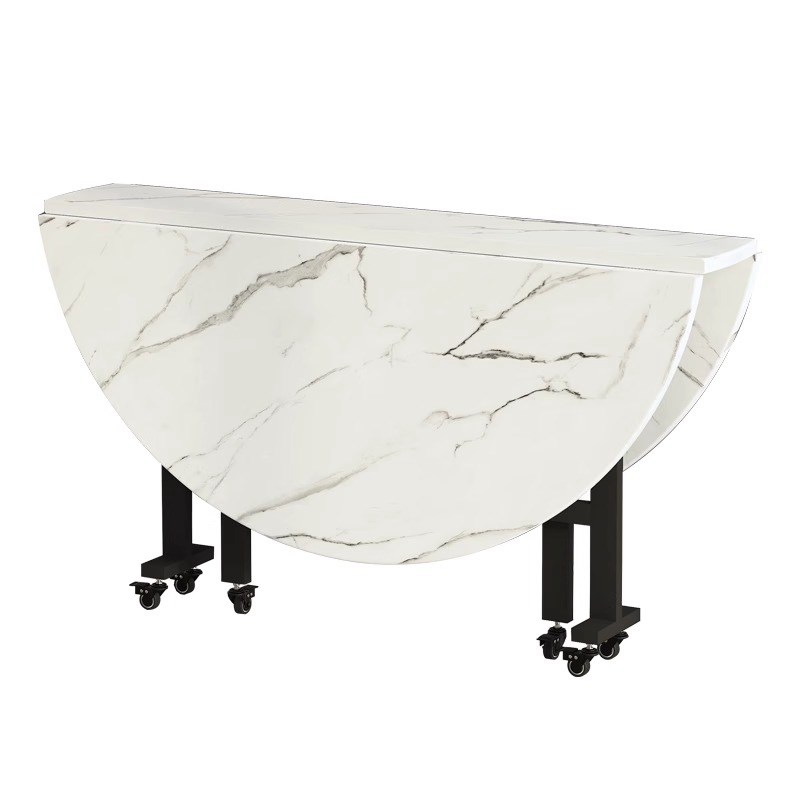 简易餐桌可折叠多功能吃饭桌子人移动圆桌家用桌椅凳客厅大桌子