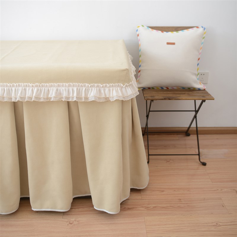 新款冬季防油防污奶油风保暖加绒素色烤火罩电炉罩电取暖桌罩