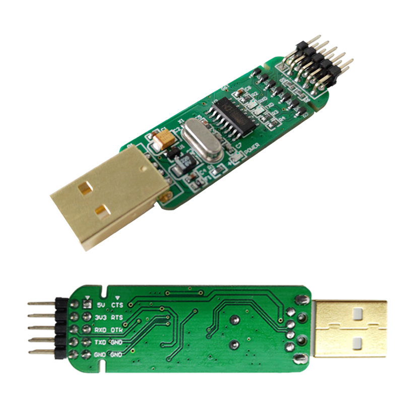 C 9线 防倒灌 反接USB转串口USB转TTL升级下载刷机板线土豪金