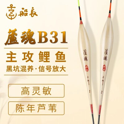 船长芦魂B31-K31手工芦苇鱼漂黑坑鲤鱼高灵敏醒目信号行程稳定漂