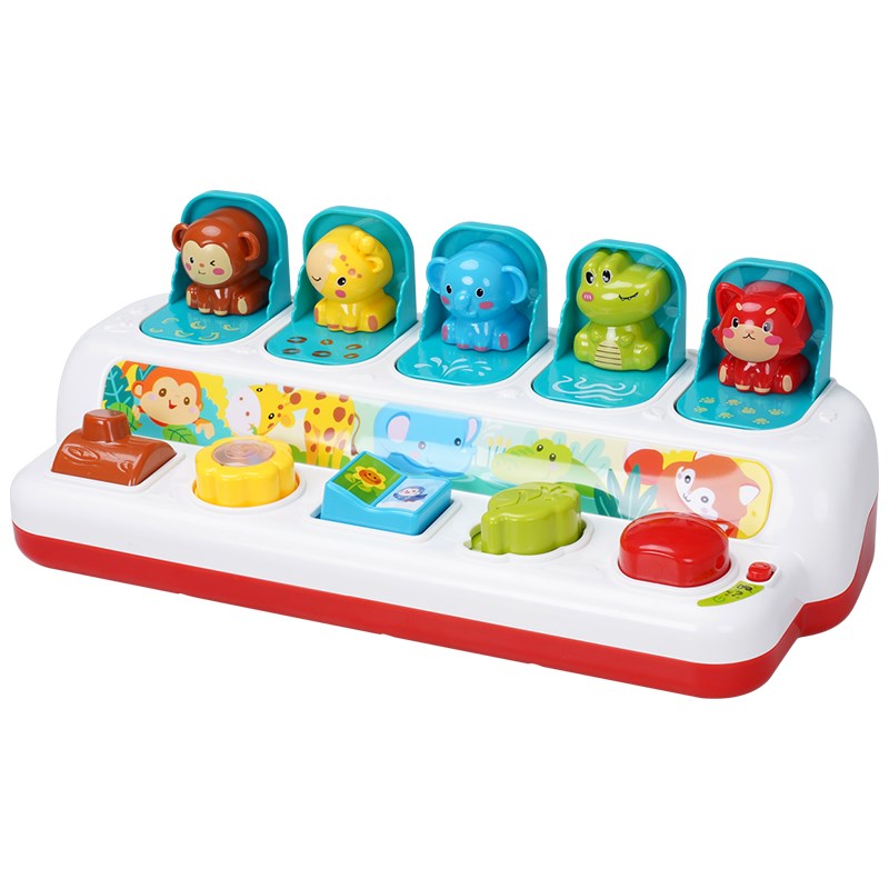 贝乐星动物乐园弹出式找一找因果关系手指动作训练益智开关盒