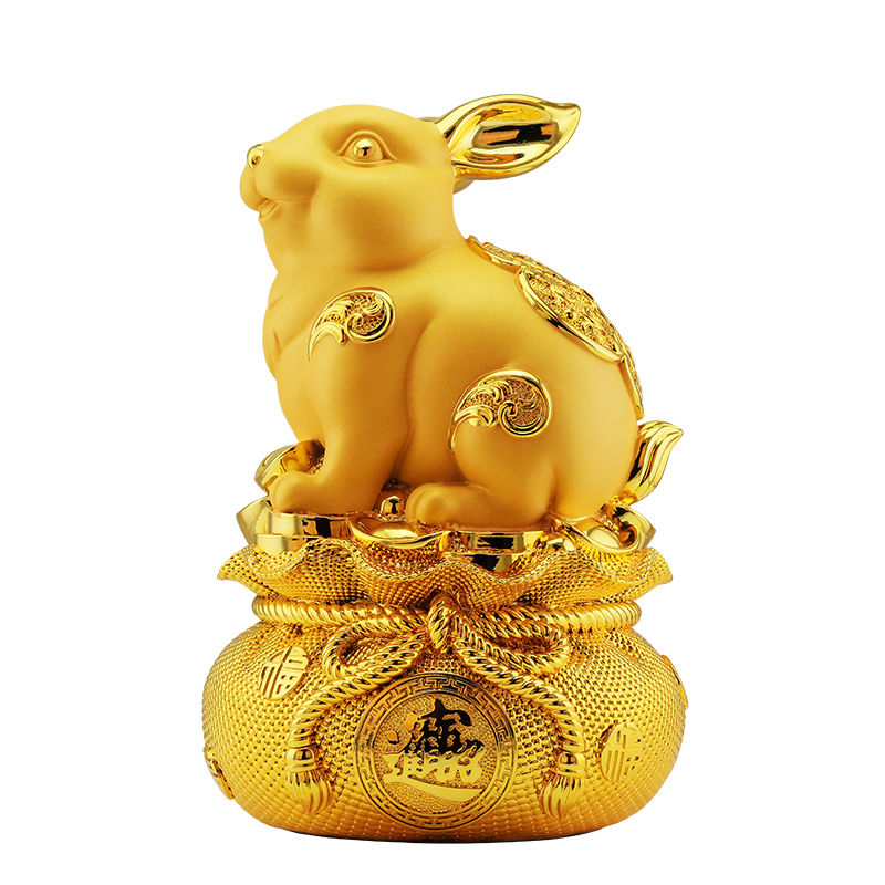 兔年金兔摆摊存钱罐涂色卡通模具石膏像乳胶模具石膏娃娃涂鸦