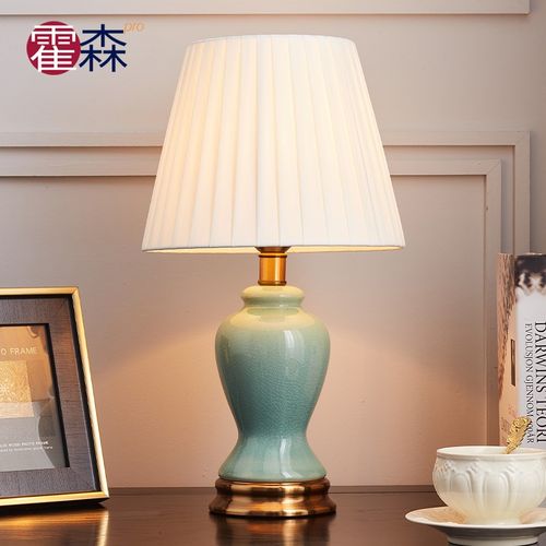 简约现代陶瓷台灯卧室床头灯浪漫温馨浪漫创意灯客厅书房小台灯