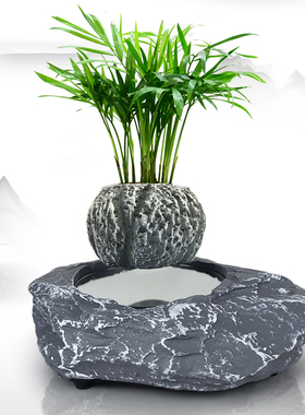 磁悬浮盆栽 空中盆栽植物悬空花盆客厅办公室创意摆件桌面装饰品