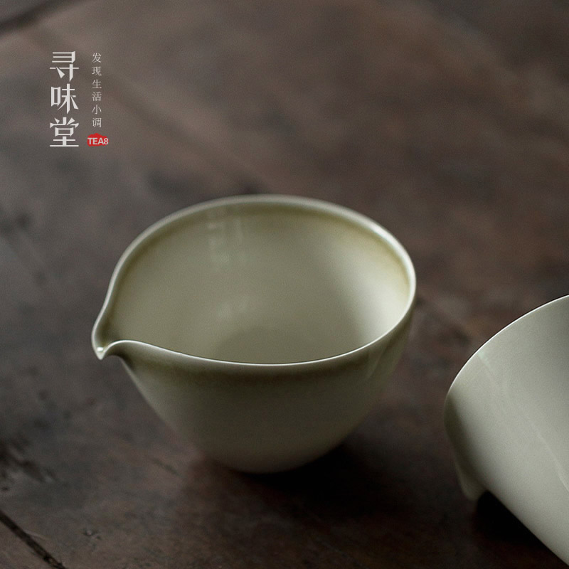 草木灰复古公道杯仿古青灰釉色茶海分茶杯匀杯陶瓷家用功夫茶具