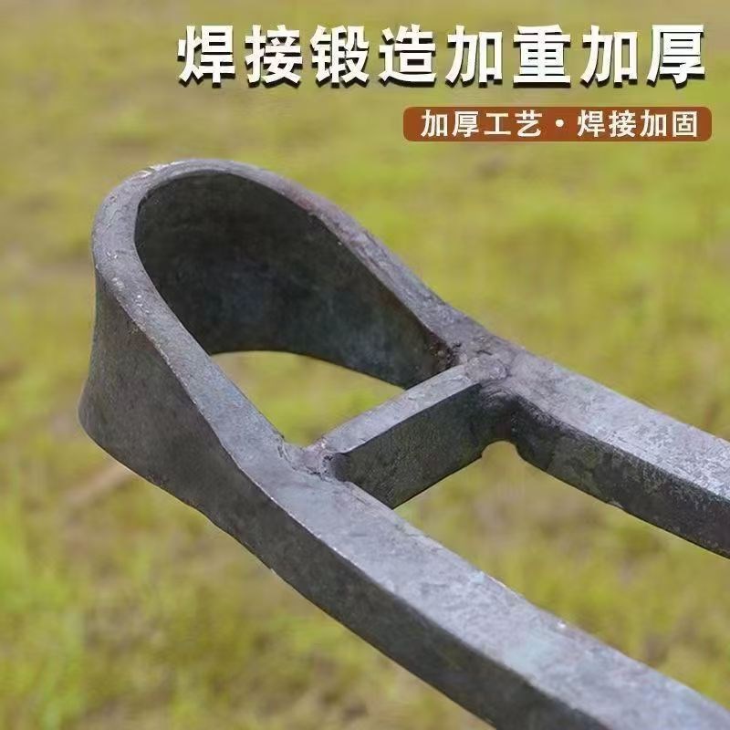 德国严选农用锄头全钢长把二齿锄头两用挖土开荒种菜开垦种地农具