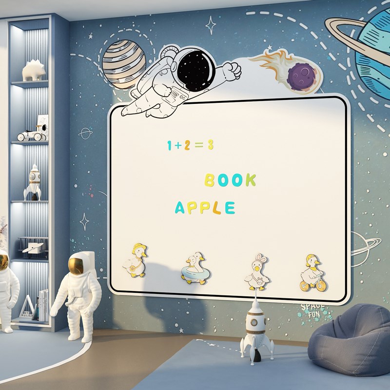 儿童房间游戏墙面装饰摆件宇航员背景男孩卧室布置涂鸦软贴画