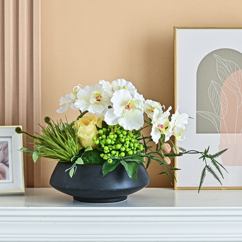 装饰花卉仿真花高档餐厅花酒店桌花高端摆花仿真绿植造景假花摆设