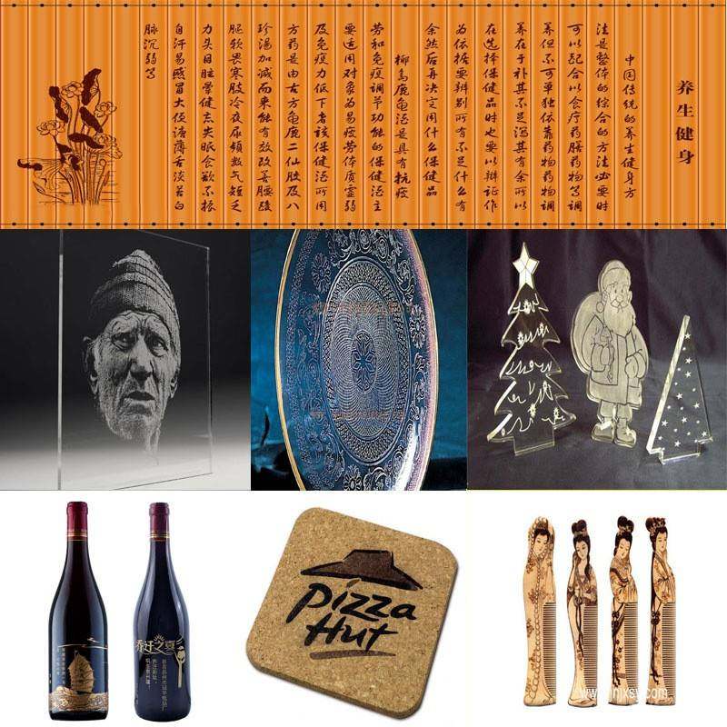 2018新款直线导轨4040木刻画激光雕刻机不织布胸牌皮革激光切割机