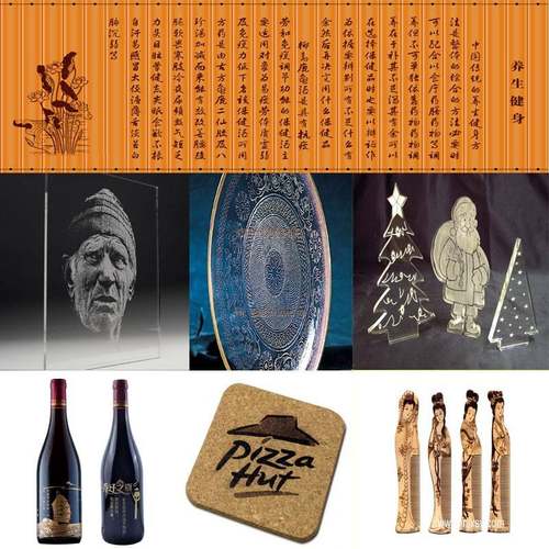 2018新款直线导轨4040木刻画激光雕刻机不织布胸牌皮革激光切割机