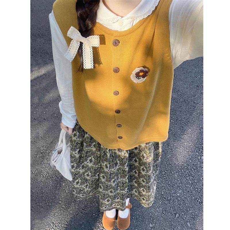 复古针织马甲背心女春秋外搭2026新款宽松慵懒风叠穿无袖毛衣马夹