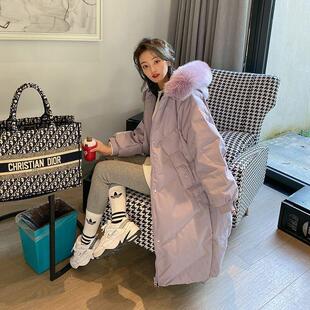 羽绒服女中长款韩版新款大毛领加厚宽松时尚冬装反季外套有吊牌